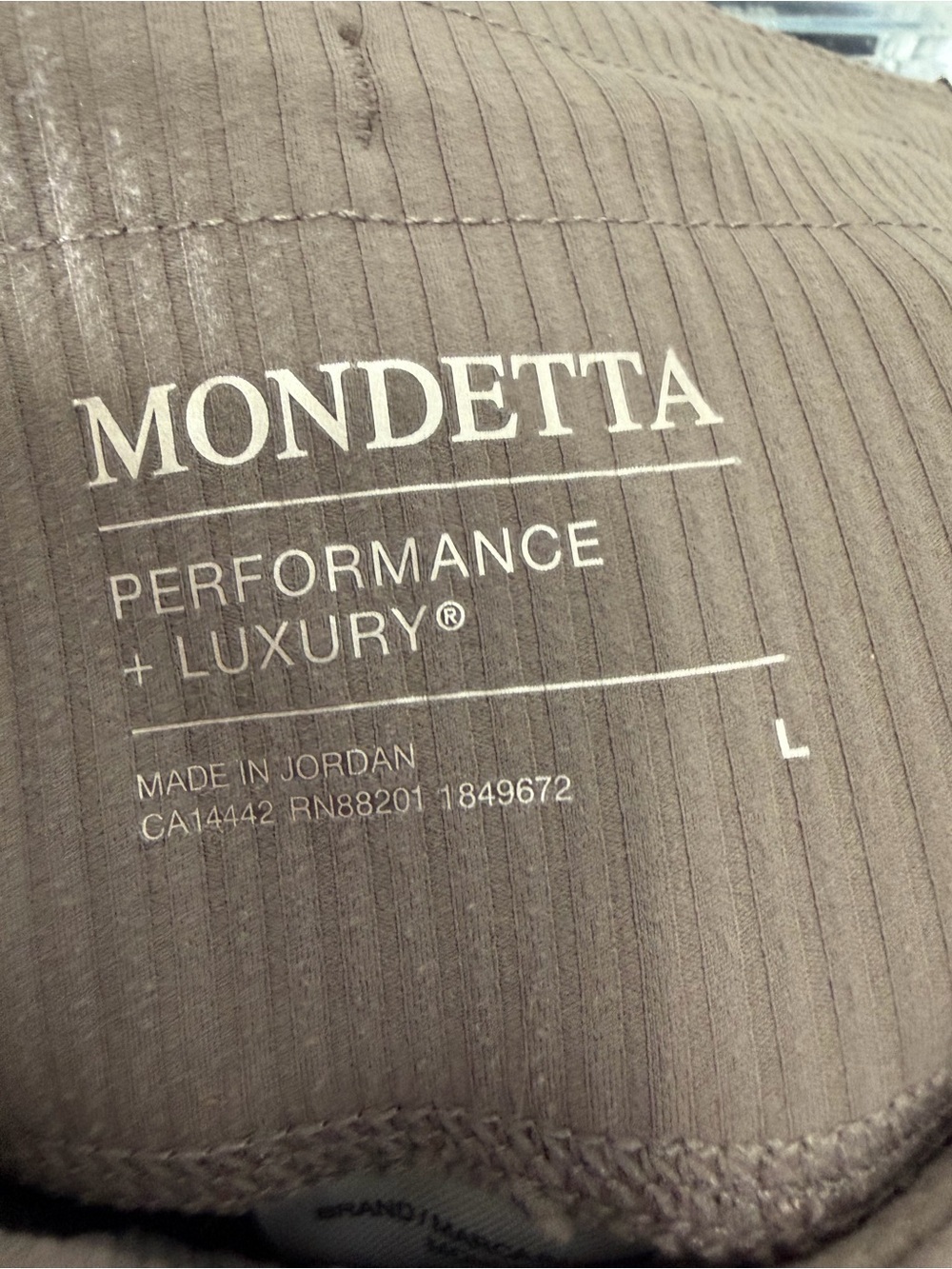 Mondetta Women's Ribbed Bike Shorts in Taupe - Picture 3 of 4